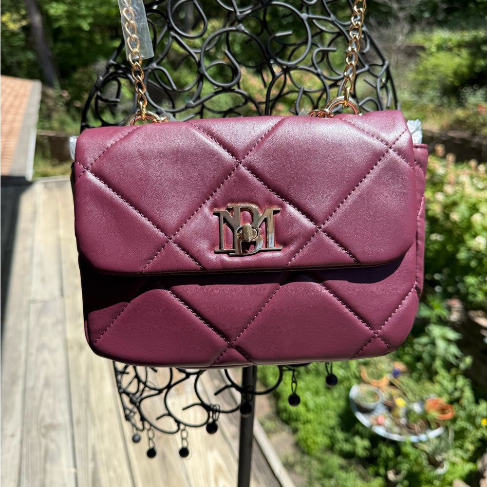 Badgley Mischka‎ Plum Quilted Small Chain Crossbody Bag 💎
